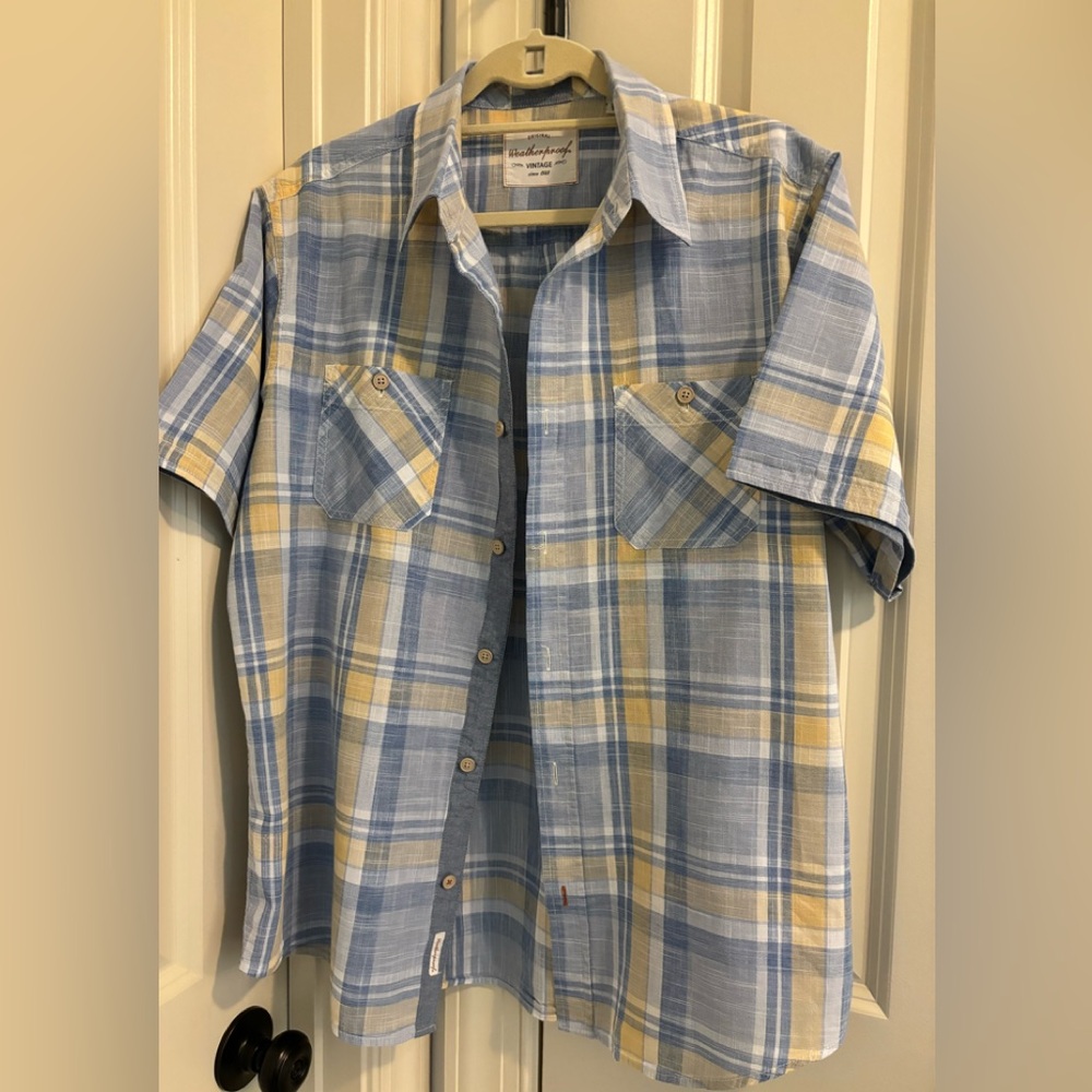 Weatherproof - Original Weatherproof Vintage Men’s Shirt -Size L - Yellow & Blue